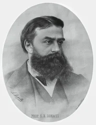 Portræt af Giovanni Battista Donati (1826-1873), italiensk matematiker og astronom, gravering