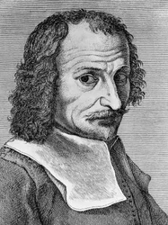 Portræt af Lorenzo Lippi (1606-1665), italiensk maler, digter og forfatter, gravering fra digtet Malmantile racquistato, udgivet af Stamperia Stefano Orlandini