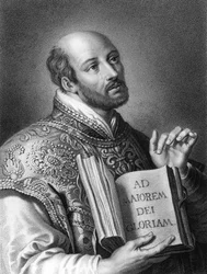 Sankt Ignatius af Loyola, spansk soldat fra det 16. århundrede og grundlægger af jesuiterordenen, 1836.
