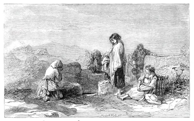 Pilgrims to the Holy Well - af F.W. Topham - fra den nye akvareludstilling, 1845.