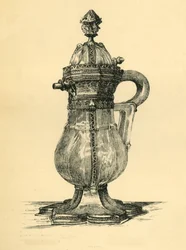 Krystal cruet, 14. århundrede, 1881.