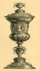 Sølvkop og låg, c1550, 1881.