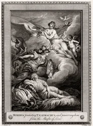 Minerva beskytter Telemachus og bevarer ham fra kærlighedens skafter, 1775.
