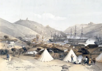 Balaklava med udsigt mod havet, 1855.