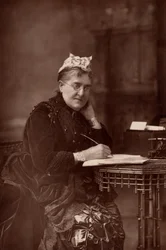 ""Elizabeth Lynn Linton (1822-1898) englantilainen kirjailija, kirjailija, toimittaja ja naisten oikeuksien puolustaja. (woodburytyyppi)