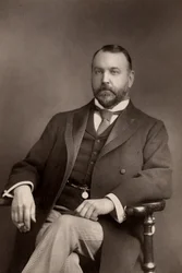 ""Sydney Grundy (1848-1914) engelsk dramatiker og advokat. Forfatter til adskillige skuespil, hovedsageligt komedier og farcer. (woodburytype)