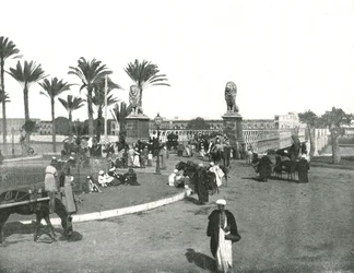 Kasr-el-nil-broen, Kairo, Egypten, 1895.