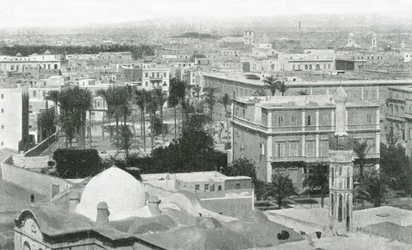 Udsigt over byen Alexandria, Egypten, 1895.