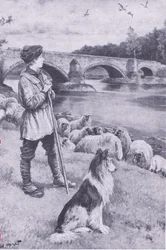 Synet af den gamle romerske bro ved Musselburgh sætter fantasien i gang hos hyrdedrengen John Rennie, fra My Magazine, udgivet 1922