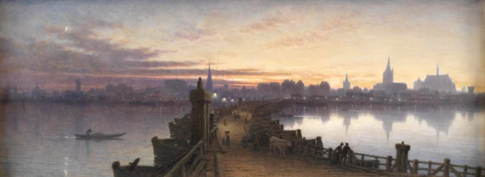 Köln fra bådenes bro, 1890