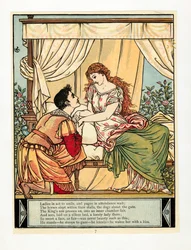 The Prince wakes Beauty, fra The Blue Beard Picture Book, pub. 1879 farvelitografi, 1879.