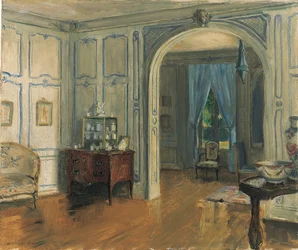 The Salon Carre of the Villa Trianon, ca. 1910 (olie på lærred)