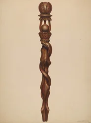 Scepter skovhugger udskæring, ca. 1938.