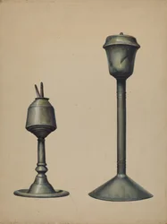 To olielamper, ca. 1938.