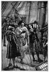 Illustration af Walter Paget (1863-1935) til romanen "Treasure Island"" af Robert Louis Stevenson (1850-1894) 1900