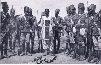 Emir Mahmud under bevogtning, illustration fra Cassells History of England, 1900-tallet