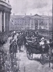 Besøget af hertugen og hertuginden af York i Dublin, illustration fra Cassells History of England, 1900-tallet