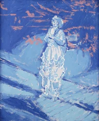 Frøken Hilda Glyder på scenen,