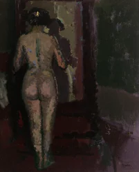 Nude at Mirror, Sally, ca. 1907-09 (olie på lærred)