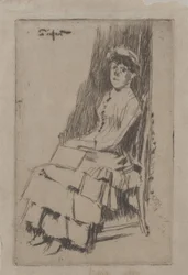 Portræt af Agnes Oldfield, ca. 1887 (radering)