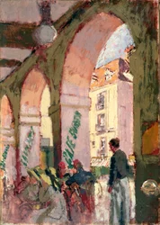 The Cafe Suisse, eller Cafe des Arcades, Dieppe (olie på lærred)