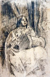 The Study (Trommeslageren), ca. 1900 (blyant på papir)