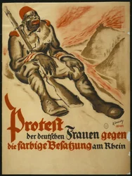 Tyske kvinder protesterer mod den farvede besættelse af Rhinen, 1920.