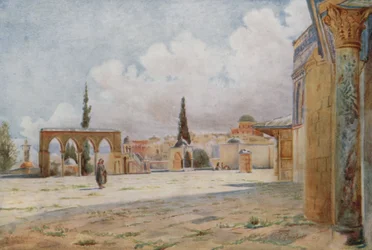 South Porch of Mosque and Summer Predikestol, Jerusalem
