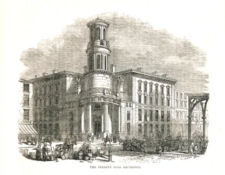 Den nuværende kulbørs, åbnet af Prince Albert i 1849, Thames Street, 1878