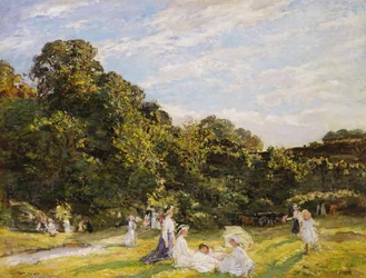 Picnic på Hampstead Heath (olie på lærred)