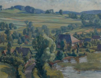 Attersee-landskab nær Unterbuchberg