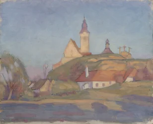 Landskab med kirke