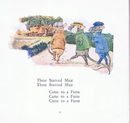 Tre udsultede mus, tre udsultede mus, kommer til en gård