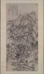 Landskab efter Wu Zhen, dateret 1695.