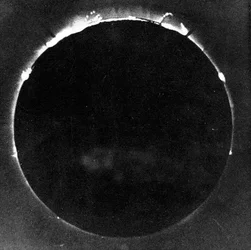 Warren de la Rues fotografi af total solformørkelse ved Rivabellosa, Spanien, 18. juli 1860