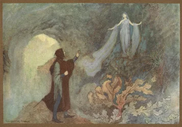 Feen, der viser sig for prinsen i grotten, fra Cenerentola.