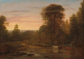 Et landskab efter solnedgang, ca. 1819.