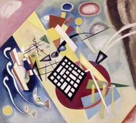 ""The Black Grid"" Maleri af Vassily Kandinsky (eller Wassily Kandinski eller Kandinskij