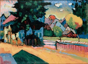 Landskab med et grønt hus, 1908.