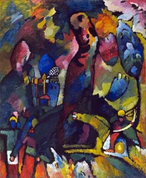 ""Billede med bueskytte"" Peinture de Vassily Kandinsky (ou Wassily Kandinski eller Kandinskij