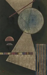 ""Point de rendez vous"" (Mødested) Akvarel og gouache af Wassily Kandinsky (eller Wassily Kandinski eller Kandinskij