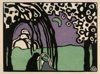 To kvinder i månelandskab (Blad 12 fra: "Lyde")