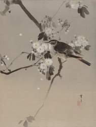 Fugle på en blomstrende gren, ca. 1887.