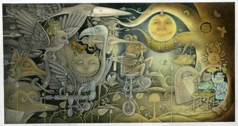 Creatures Appeared Out Of The Dark, 2010 (blandede medier på kunstplade)