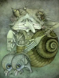 Sea Witch (blyant og farvekridt på papir)