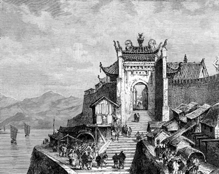 Shanghai havn, Kina, 1800-tallet