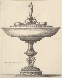 A wide cup with ornamental stem, 1646. dani