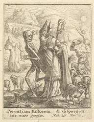 Biskop, fra Dødedansen, 1651.