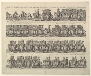 Christian 2.s kroningsprocession gennem London, 1662.