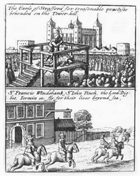 Jarl af Stafford halshugget på Tower Hill; Sir Francis Windebank, Sir John Finch og Lord Digby flygter fra England